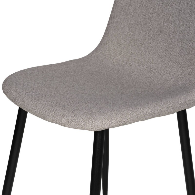 SILLA NIVARA CURVILÍNEA GRIS CON PATAS DE HIERRO 45x55x86cm