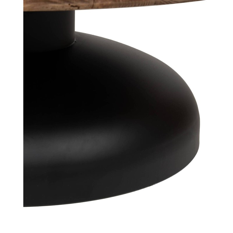 Mesa de centro aurona con tapa de pino reciclado y base negra 99x35cm