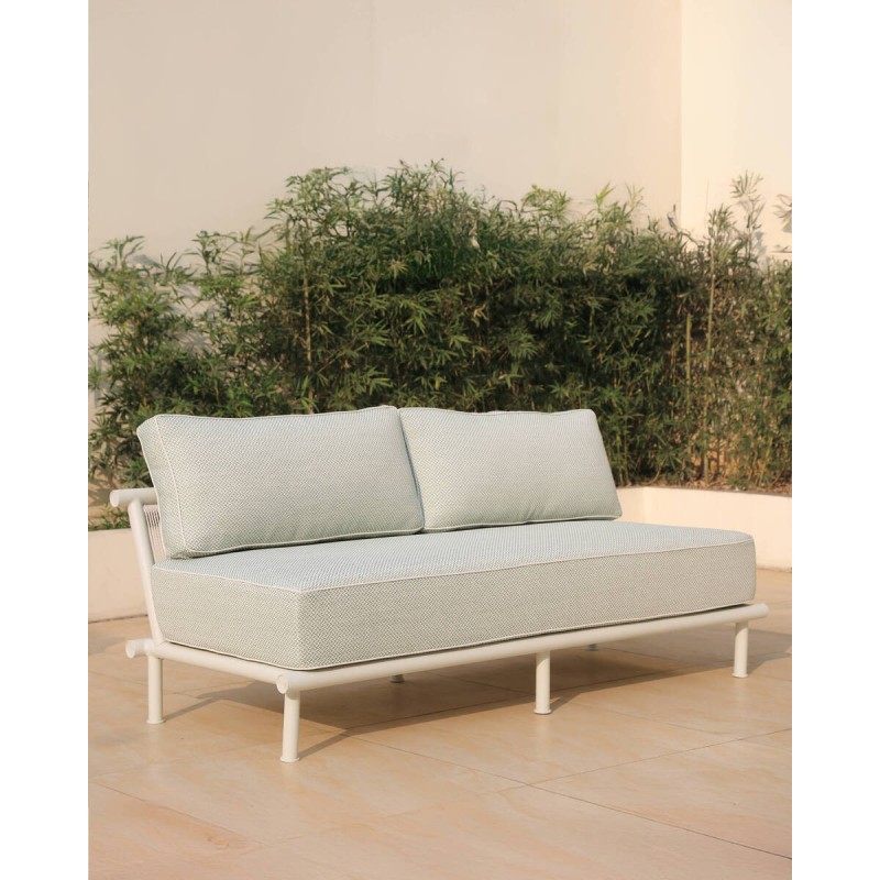 SOFÁ ALURA 2 PLAZAS DE EXTERIOR DE ALUMINIO COLOR CREMA 185x90x67cm