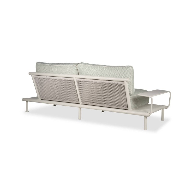 Sofá alura 2 plazas de exterior de aluminio crema con mesas auxiliares 256x90x67cm