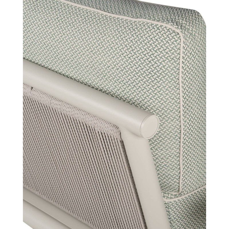 Sofá alura 2 plazas de exterior de aluminio crema con mesas auxiliares 256x90x67cm
