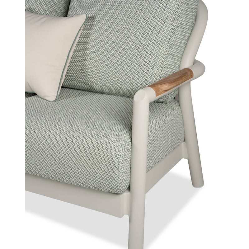 Sofa cambridge 3 plazas verde beige de aluminio crema 208x83x80cm