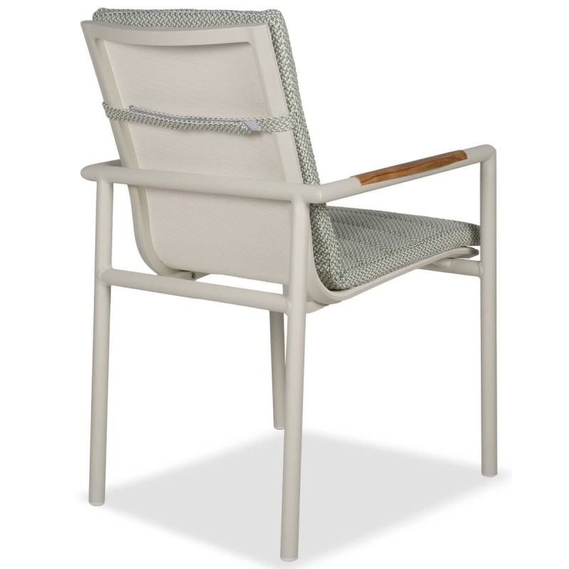 Silla tamarama aluminio crema textil verde beige 59x66x90cm