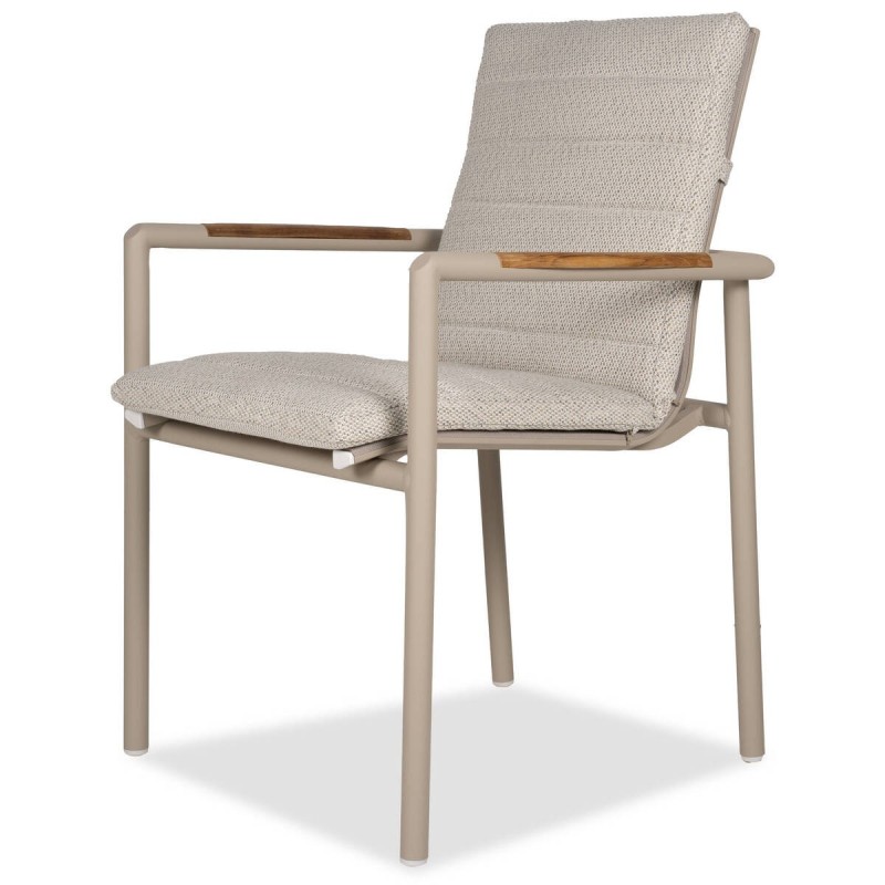 Silla tamarama aluminio taupe textil beige 59x66x90cm