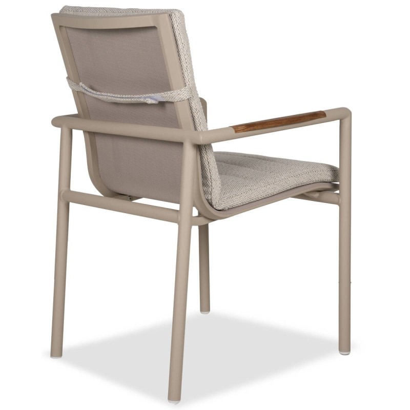 Silla tamarama aluminio taupe textil beige 59x66x90cm