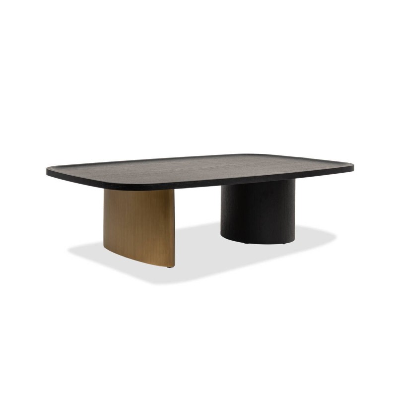 MESA DE RINCÓN DE TERRAZA TESSA DE ALUMINIO Y TAPA DE CERÁMICA CREMA 59x38 cm