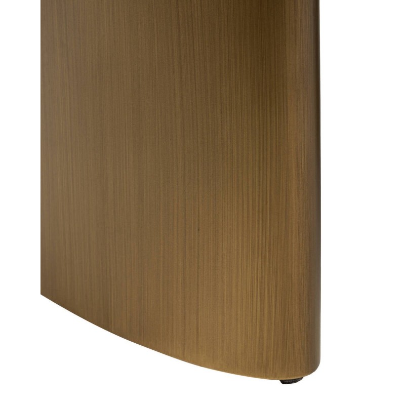 MESA DE RINCÓN DE TERRAZA TESSA DE ALUMINIO Y TAPA DE CERÁMICA CREMA 59x38 cm