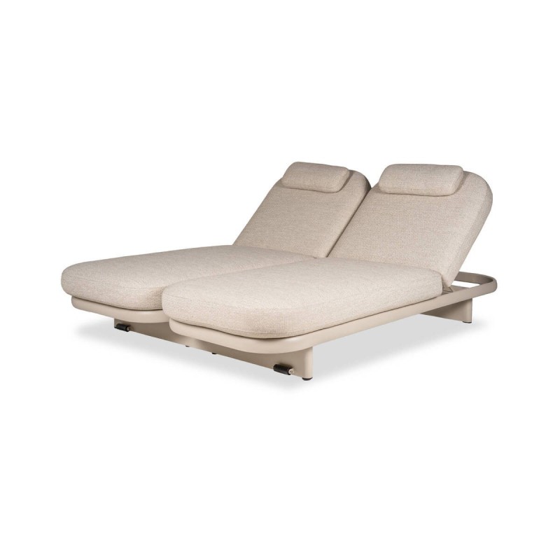 Tumbona fontelina 2 plazas de aluminio color mocca 201x76x32cm