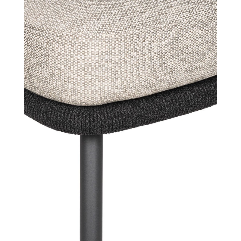 REPOSAPIES HAVEN DE EXTERIOR DE ALUMINIO CARBÓN Y COJÍN GRIS 62x53x42cm