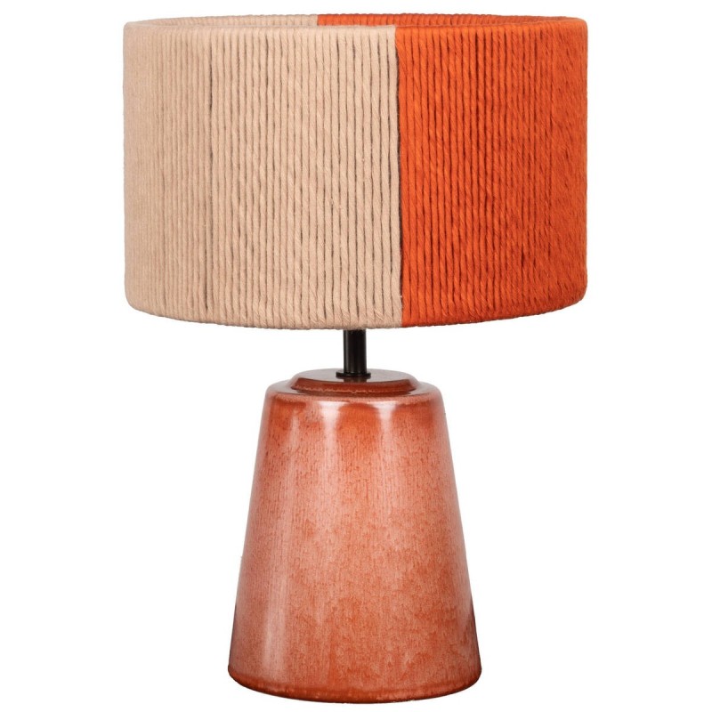 Lámpara de sobremesa capri naranja con pantalla natural 25x36cm