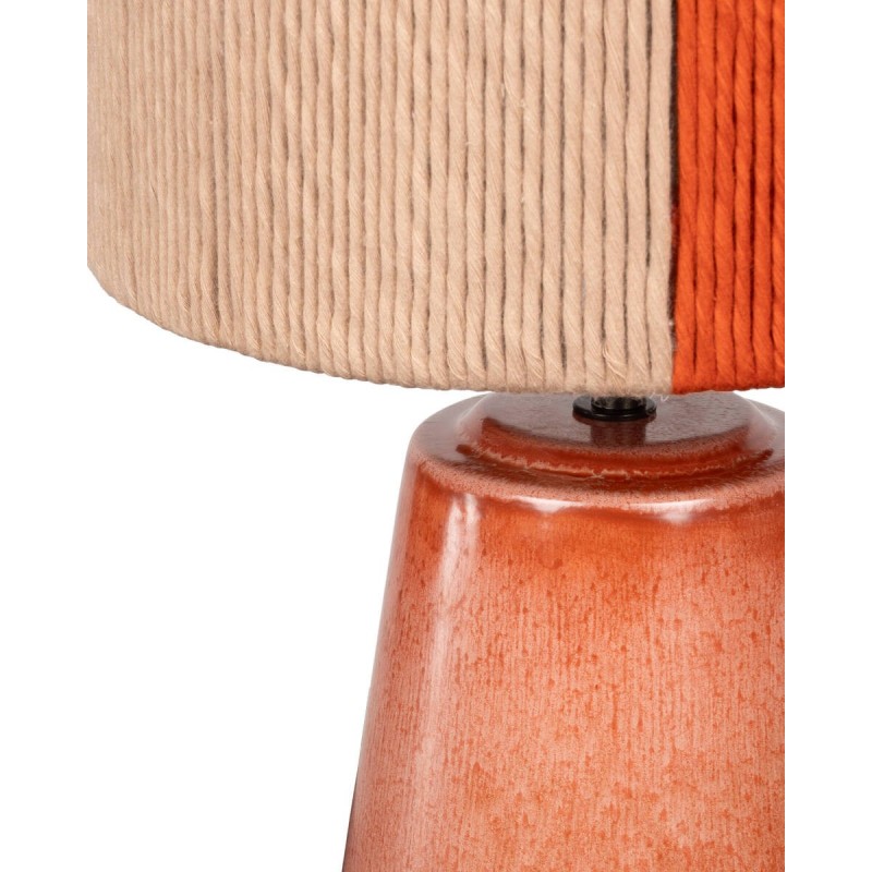 Lámpara de sobremesa capri naranja con pantalla natural 25x36cm