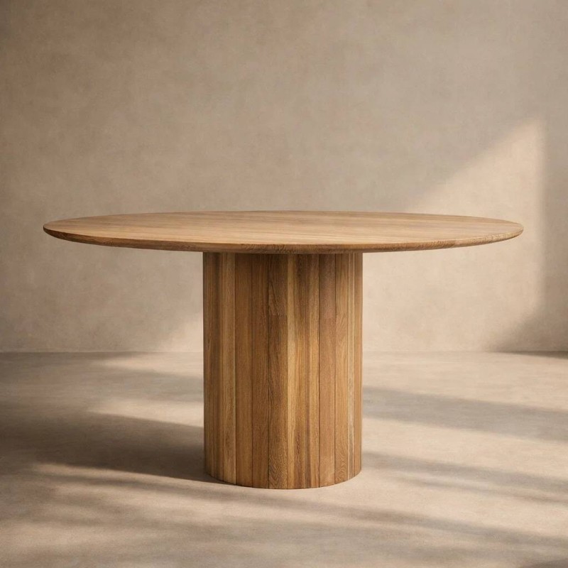 Mesa de comedor alba redonda de acacia 115 ø cm