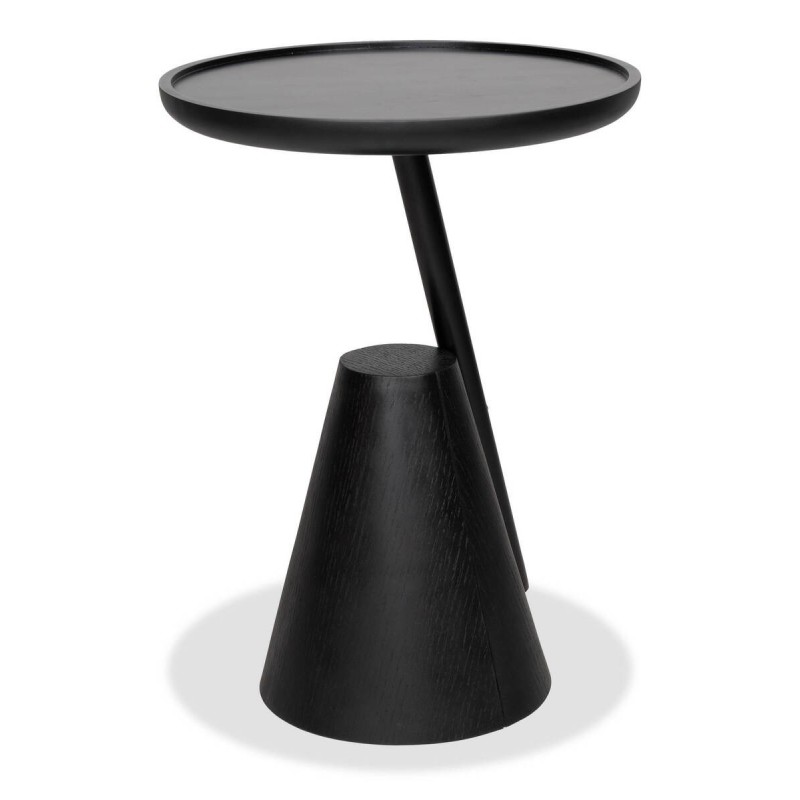 Mesa auxiliar cova de chapa de nogal mdf negro 40x55cm