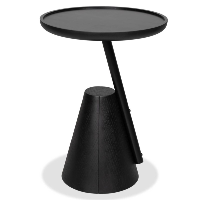 Mesa auxiliar cova de chapa de nogal mdf negro 40x55cm