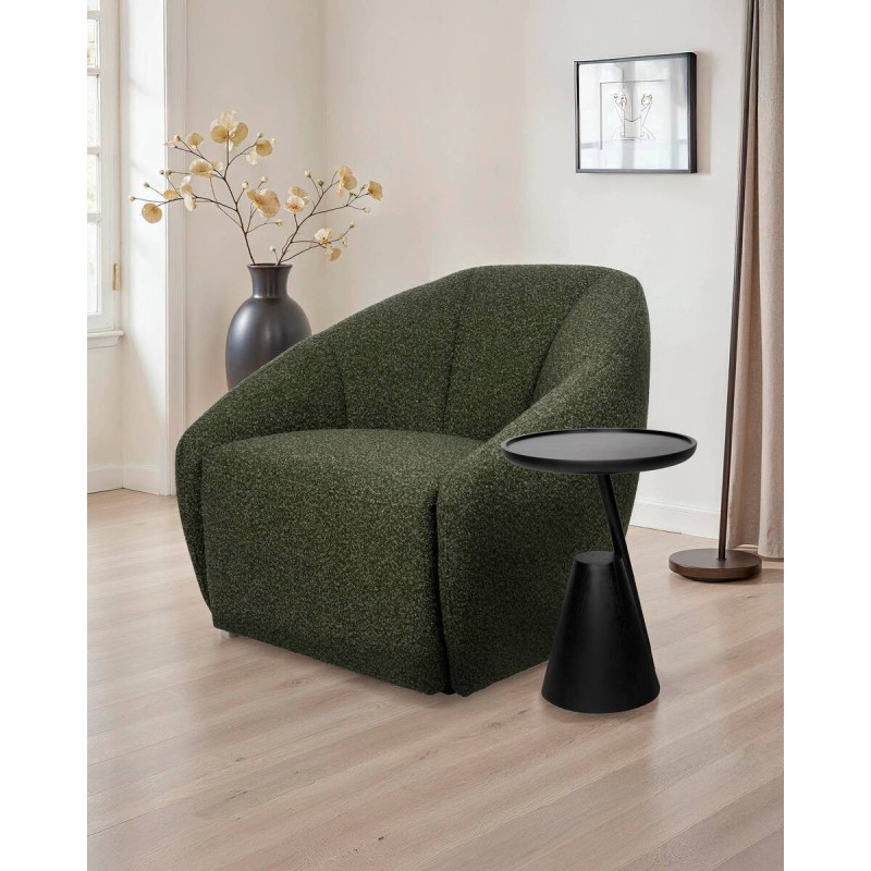 MESA AUXILIAR COVA DE CHAPA DE NOGAL MDF NEGRO 40x55cm