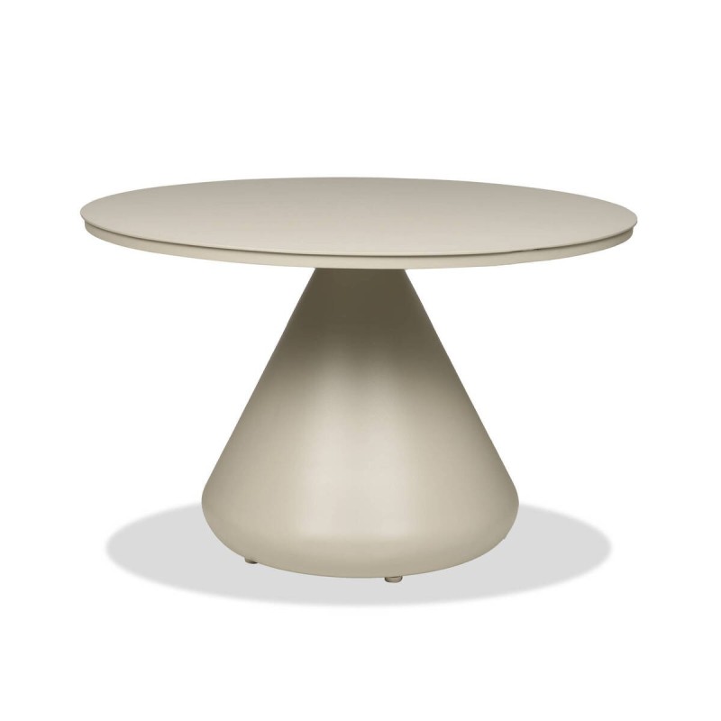 Mesa auxiliar Saita redonda de aluminio gris seda 71x45cm