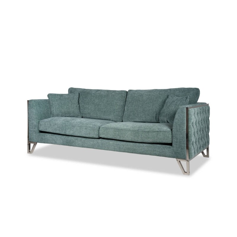 Mesa auxiliar Saita redonda de aluminio gris seda 71x45cm