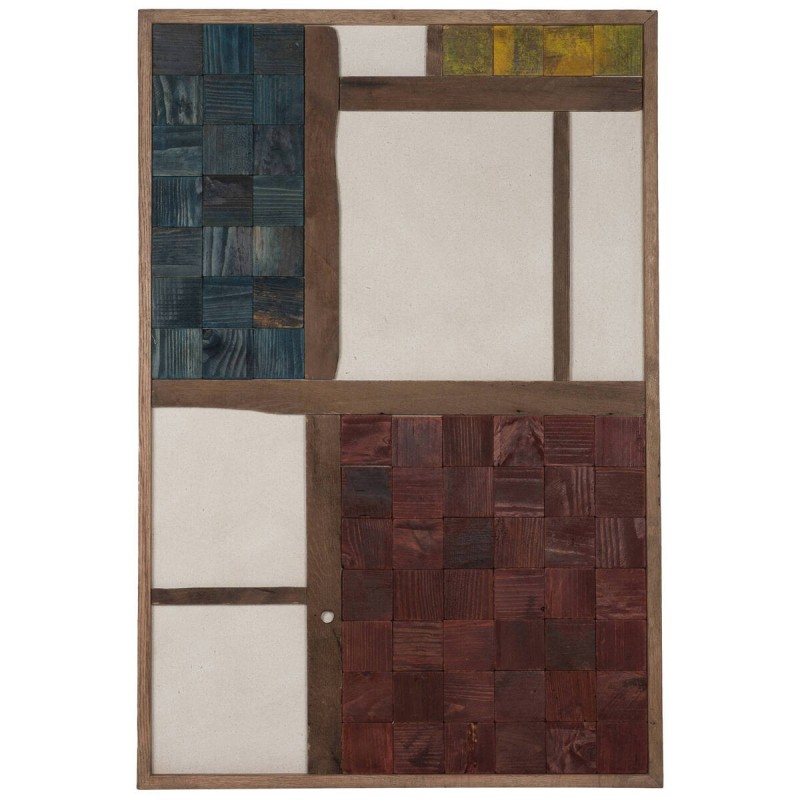Cuadro decorativo mondela en madera reciclada multicolor 83x123cm