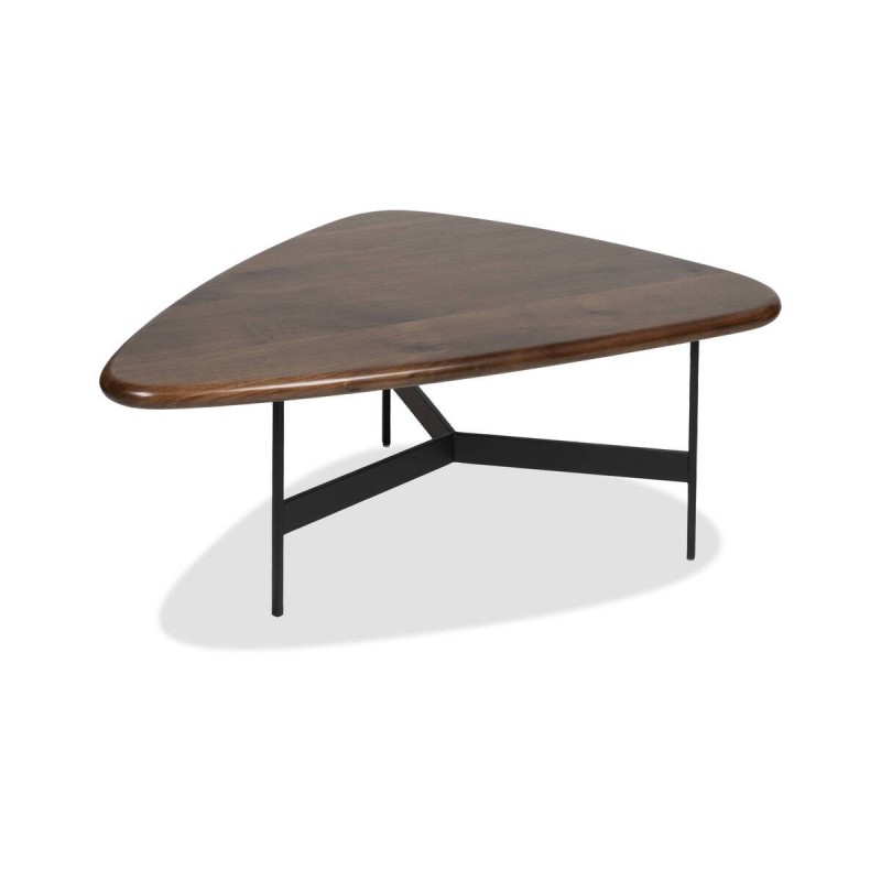 Mesa de centro lura en madera wengué y estructura de hierro 83x60x34cm