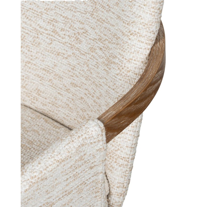 Silla de comedor Avana tapizada beige con patas de madera 54x59x82 cm