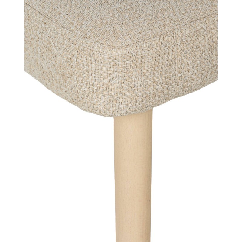 Silla Solen tapizada beige con patas de madera maciza