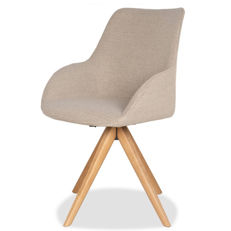 Silla giratoria swirl con patas cruzadas de fresno 61x56x87cm