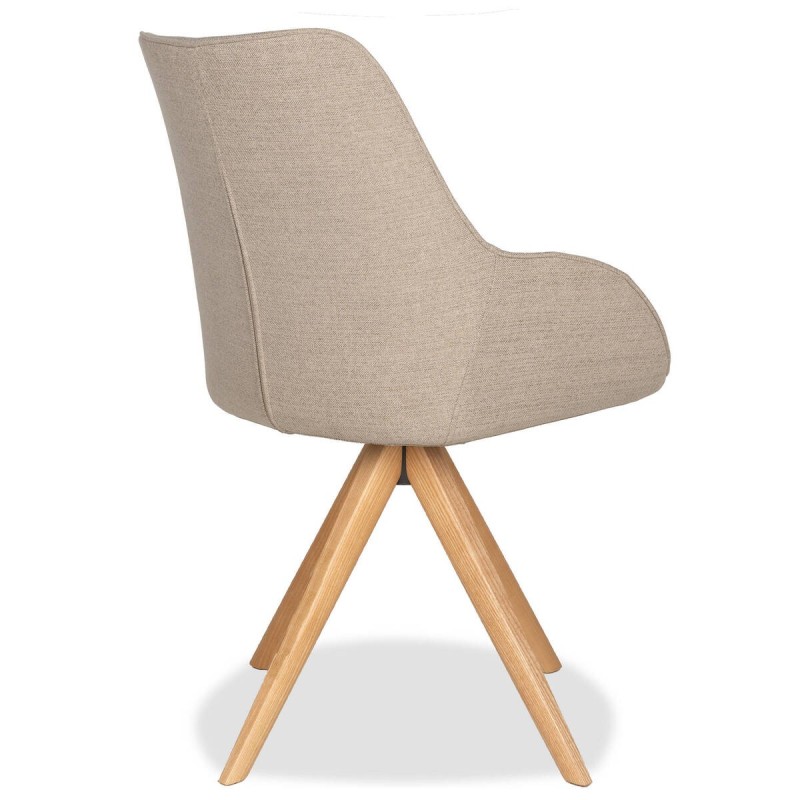 Silla giratoria swirl con patas cruzadas de fresno 61x56x87cm