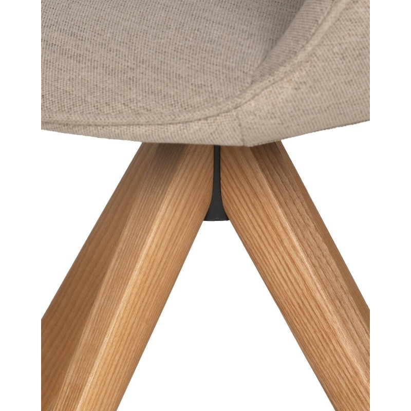 Silla giratoria swirl con patas cruzadas de fresno 61x56x87cm