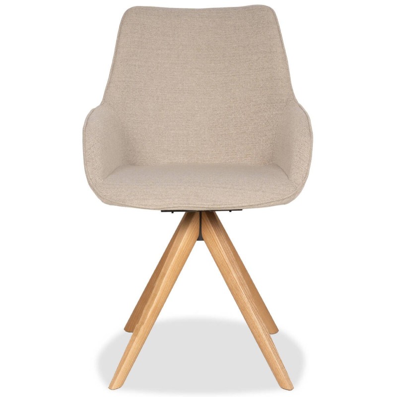 Silla giratoria swirl con patas cruzadas de fresno 61x56x87cm