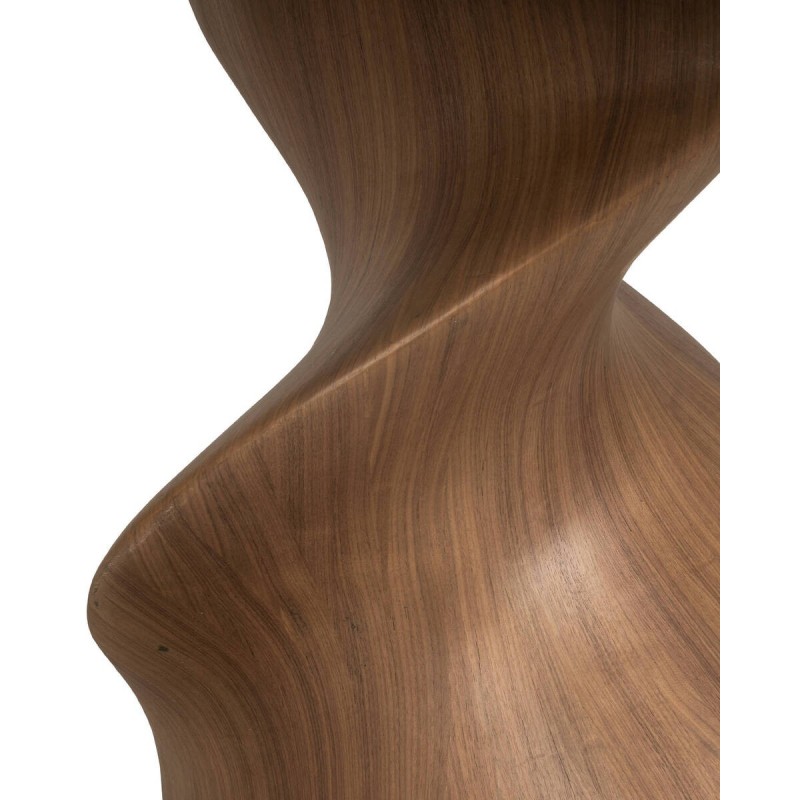 Mesa redonda syrma de cerámica con base escultórica en nogal 150x76cm