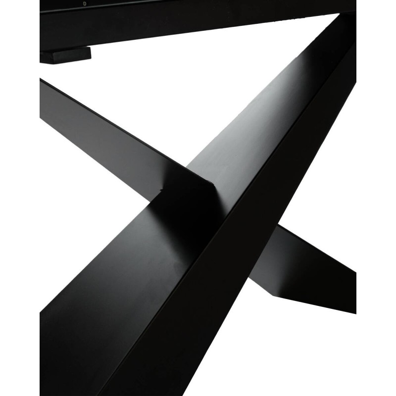 MESA DE COMEDOR EXTENSIBLE BULINX CON TAPA DE CERÁMICA Y PATAS CRUZADAS 240/180x90x76cm