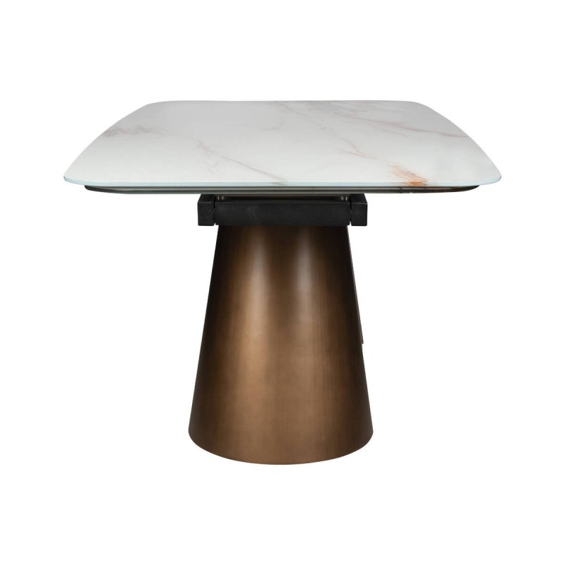 Mesa de comedor Alenza extensible con tapa de cristal 180/270x100x76cm