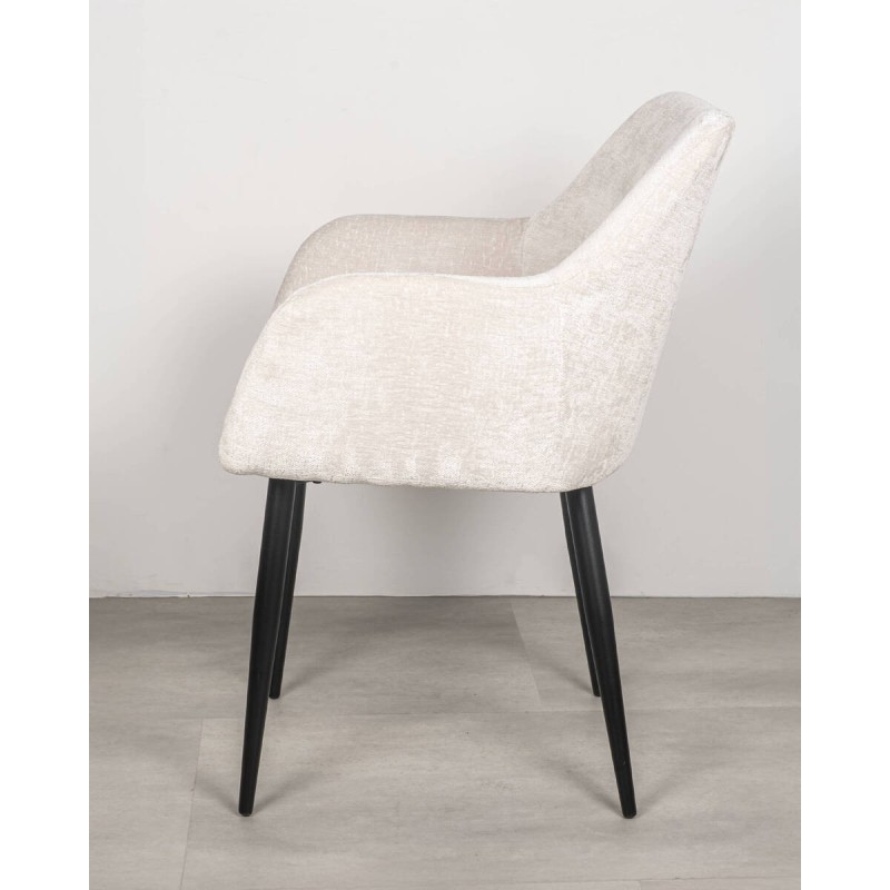 Silla Vera tapizada beige con brazos