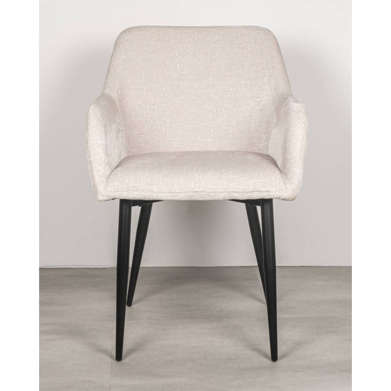 Silla Vera tapizada beige con brazos