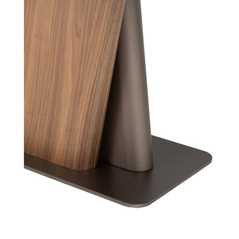 Mesa de comedor kairon rectangular en nogal y metal marrón perla 200x95 cm