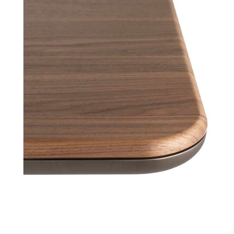 Mesa de comedor kairon rectangular en nogal y metal marrón perla 200x95 cm