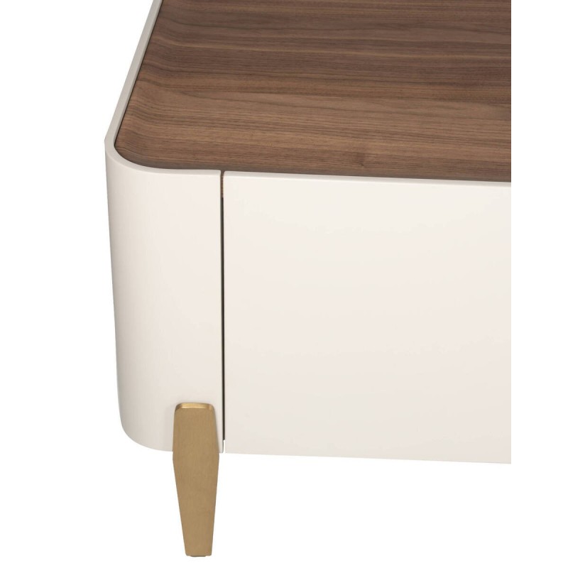 MUEBLE TV AUREN EN NOGAL Y BEIGE MATE CON PATAS DE LATÓN CEPILLADO 200x45cm