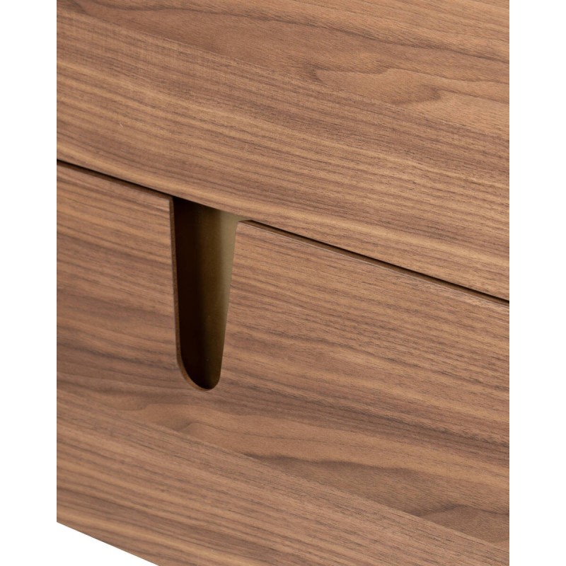 MUEBLE TV AUREN EN NOGAL Y BEIGE MATE CON PATAS DE LATÓN CEPILLADO 200x45cm