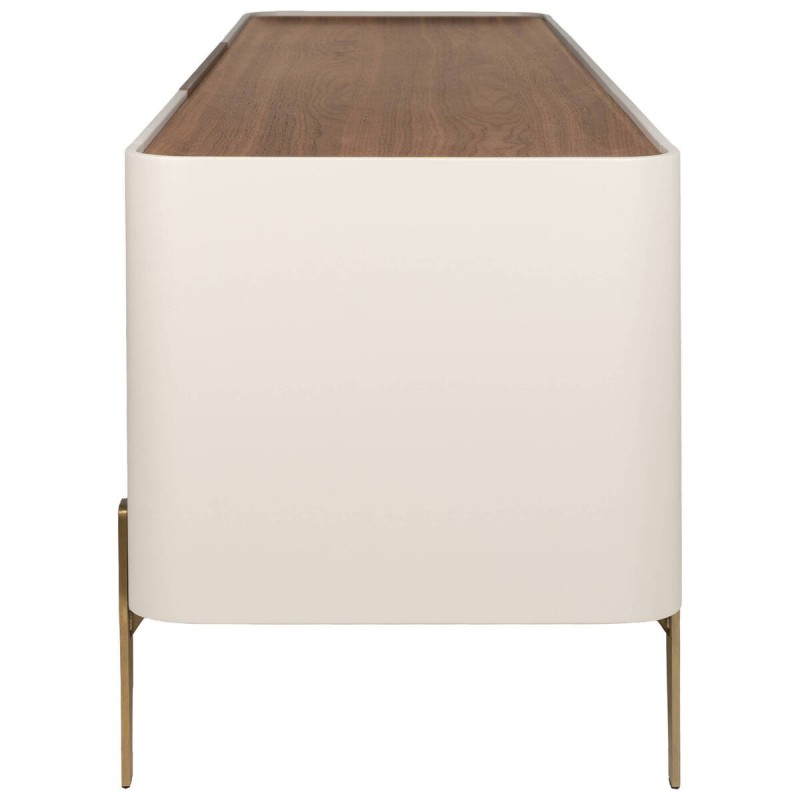 MUEBLE TV AUREN EN NOGAL Y BEIGE MATE CON PATAS DE LATÓN CEPILLADO 200x45cm