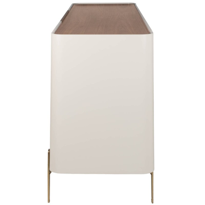 Aparador auren en nogal y beige mate con patas de latón cepillado