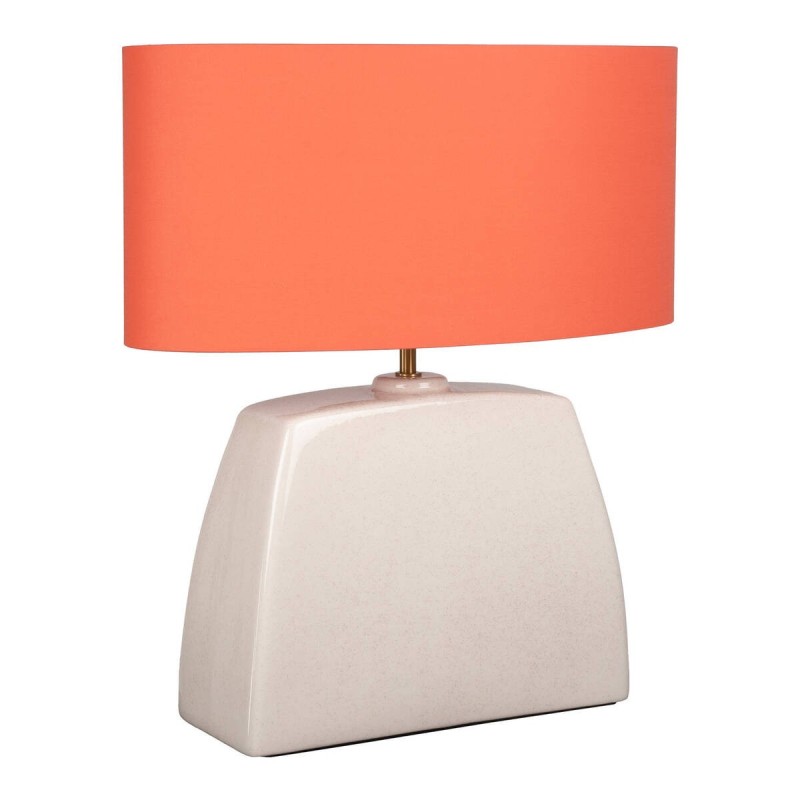 Lámpara de sobremesa siena de cerámica con puntos y pantalla fucsia 45x23x53cm