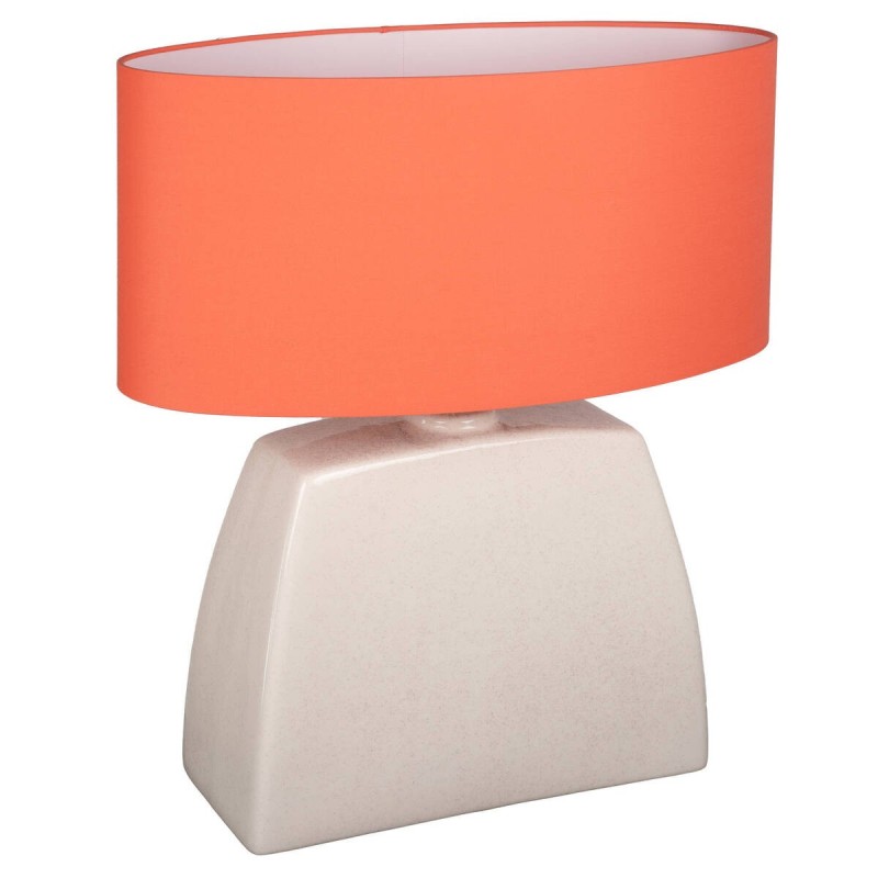 Lámpara de sobremesa siena de cerámica con puntos y pantalla fucsia 45x23x53cm