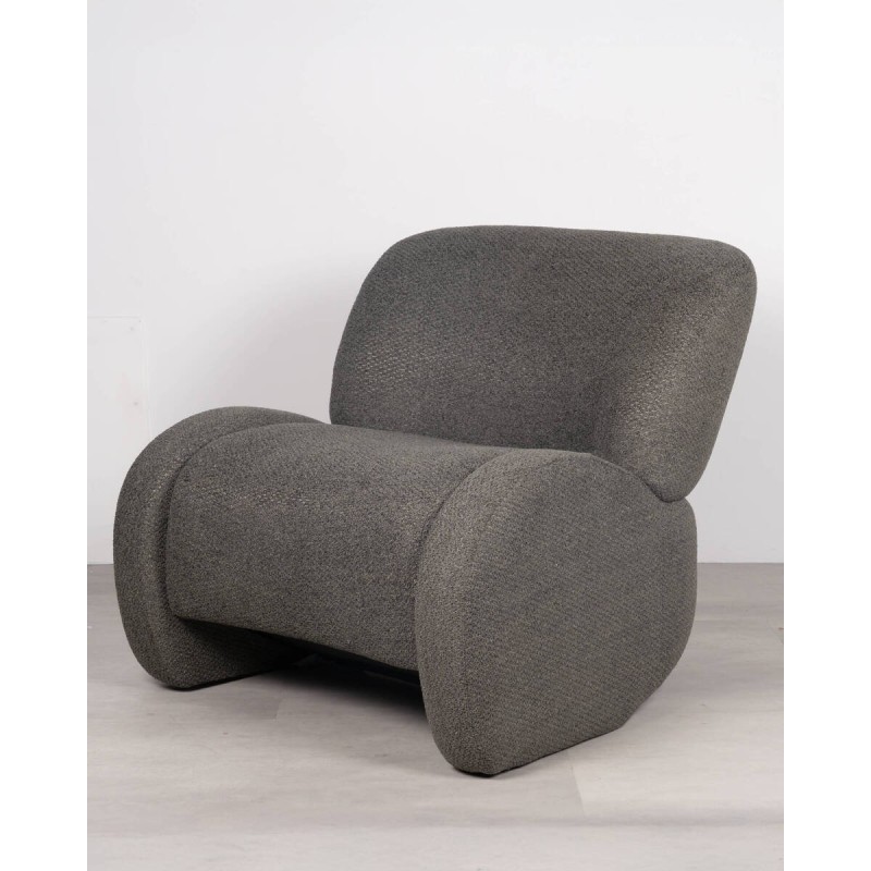 Butaca Menta dark green, comoda y moderna en tejido boucle