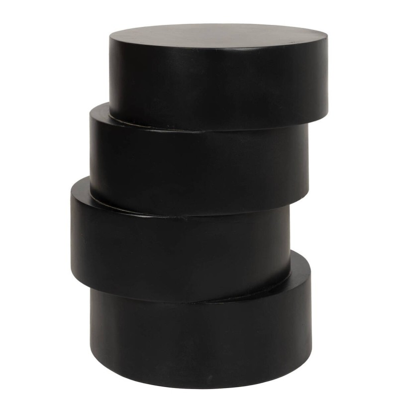 Mesa auxiliar cilíndrica zaira de madera maciza de mango negra 35x53cm