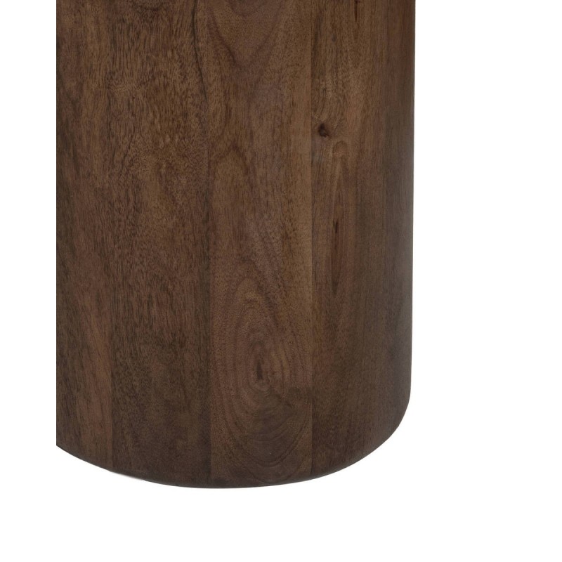 Mesa auxiliar Lena de madera de mango y mármol travertino 34x50cm