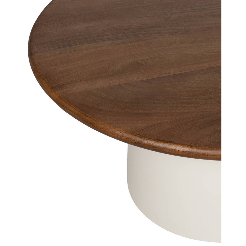 Mesa de centro Aina de cemento y madera de mango Ø 80cm