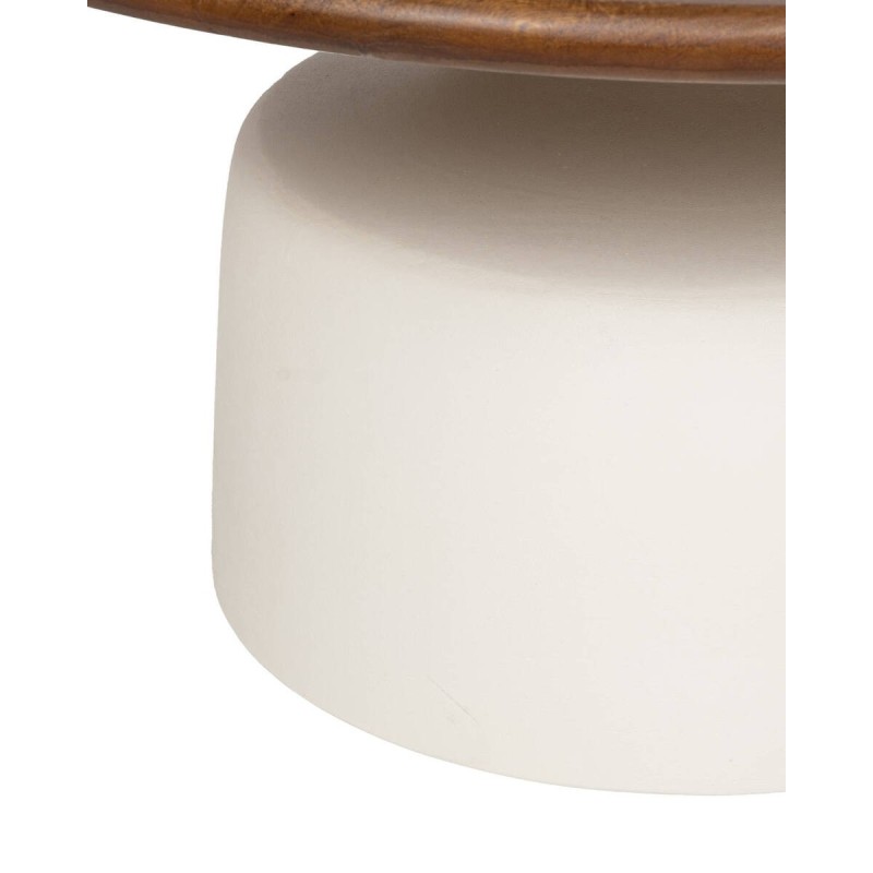 Mesa de centro Aina de cemento y madera de mango Ø 80cm