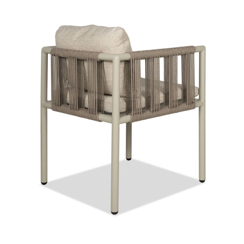 Silla de comedor de exterior Cordelia con cuerda trenzada y estructura de aluminio