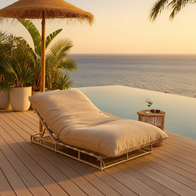 Coral Lounger con estructura de aluminio 195 x 127 x 40 cm