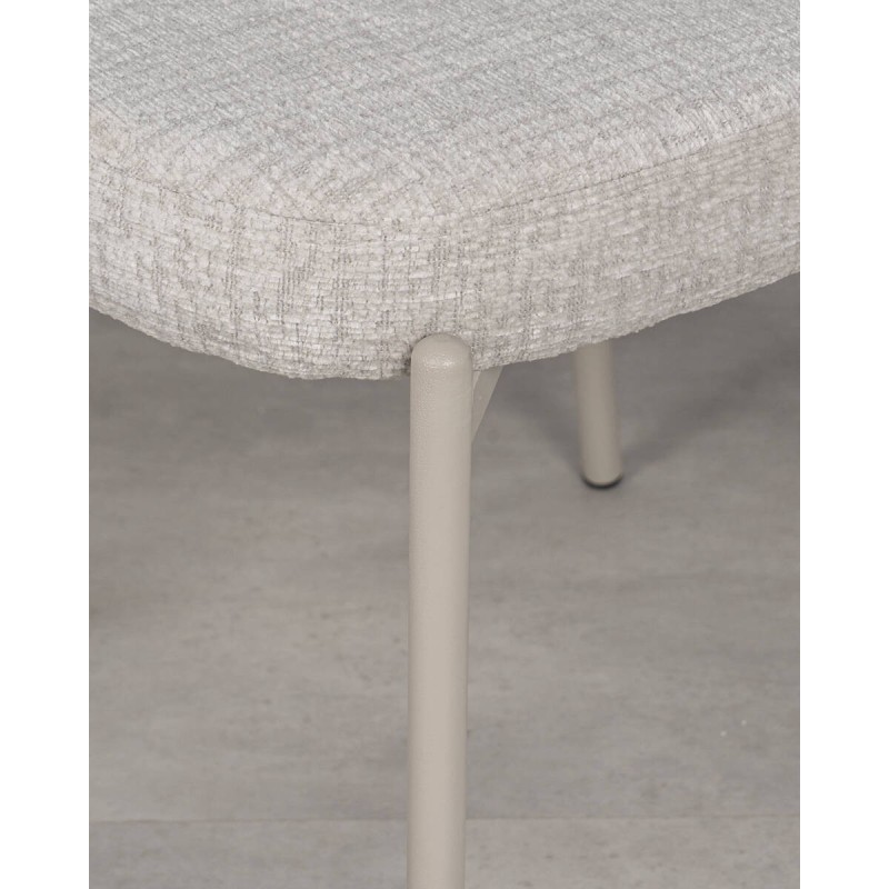 Silla Vitta tapizada beige gris con texturas en el respaldo 59×55×79 cm